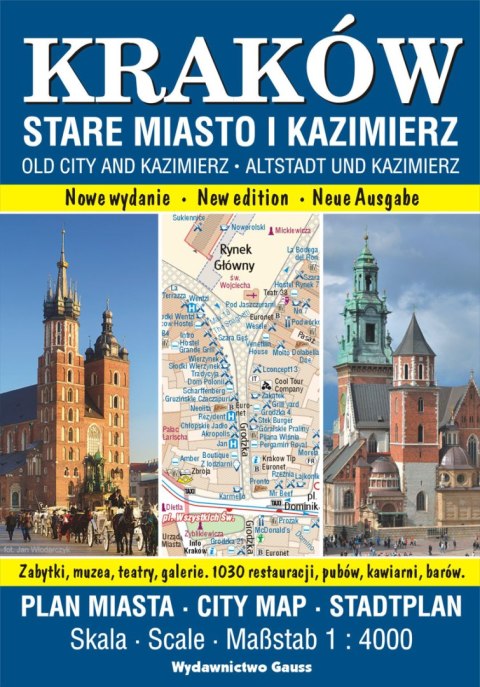 Kraków. Stare Miasto i Kazimierz. Plan miasta 1:4000 wyd. 2023