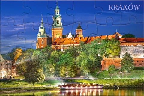 Puzzle 24 Pocztówka Wawel Castle by Night Poland KAR-024001