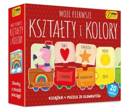 Książka i puzzle Moje pierwsze kształty i kolory 20 elementów