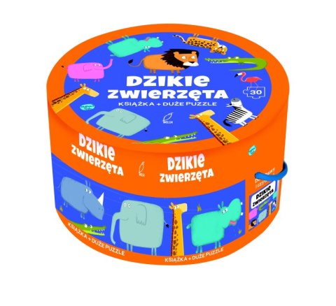 Puzzle 30 Na okrągło+ książka Dzikie zwierzęta