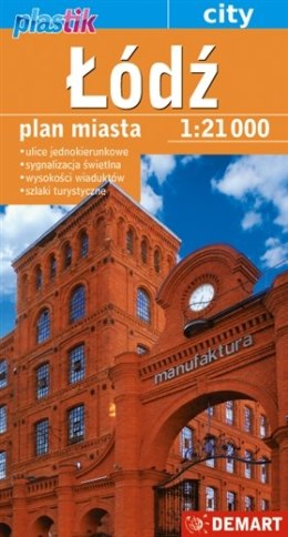 Łódź plan miasta 1:21 000 mapa foliowana