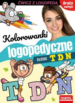 Kolorowanki logopedyczne z naklejkami. Głoski T D N