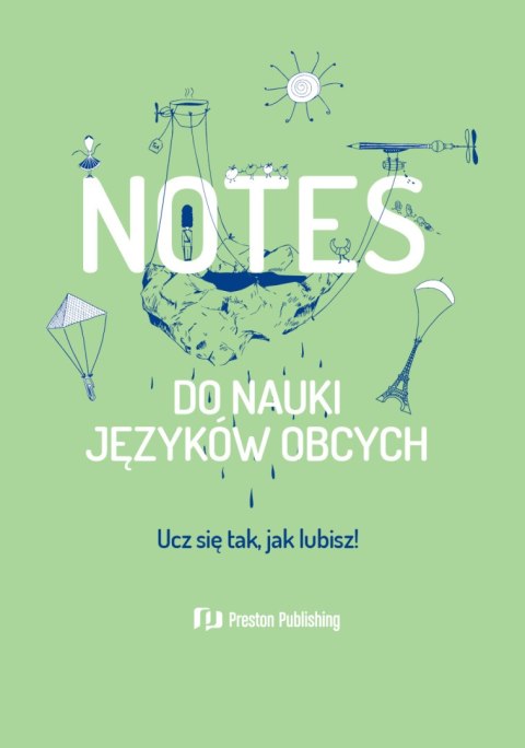 Notes do nauki języków obcych (pistacjowa okładka)