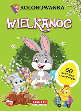 Wielkanoc. Kolorowanka z brokatowymi naklejkami