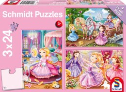 Puzzle 3 x 24 Księżniczki 106592