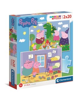 Puzzle 2w1 super color Świnka Peppa 24778