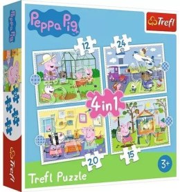 Puzzle 4w1 (12,15,20,24) Wspomnienia z wakacji Świnka Peppa 34359