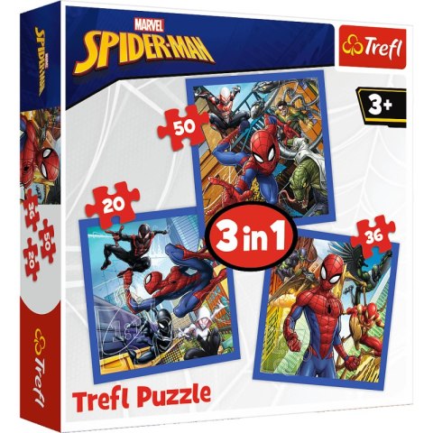 Puzzle 3w1 (20,36,50) Pajęcza siła Spider Man 34841