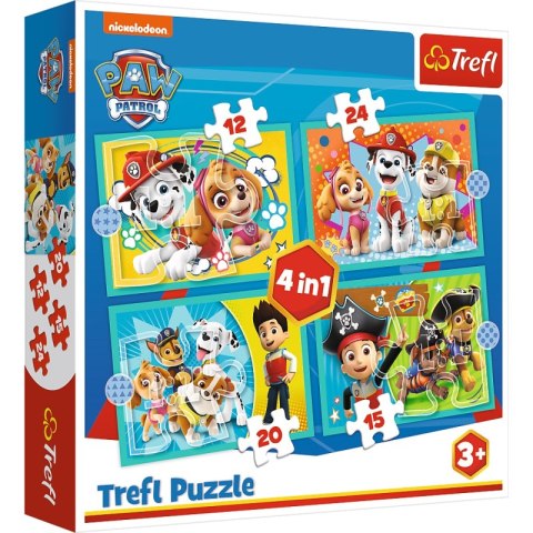 Puzzle 4w1 (12,15,20,24) Wesoła ekipa Psiego Patrolu 34346