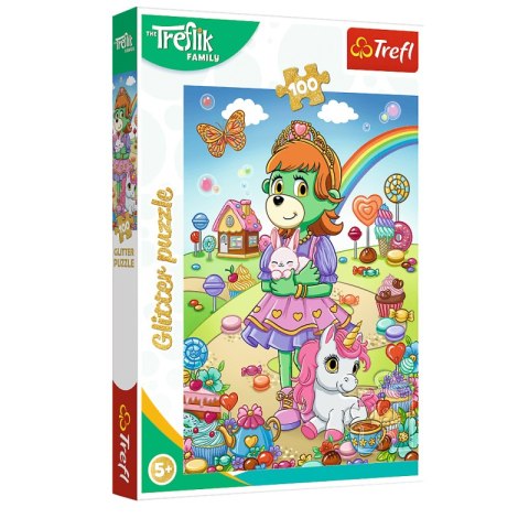 Puzzle 100 Glitter Brokatowe Trefliki 14833