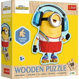 Puzzle 50 Drewniane Konturowe Szalony Minionek 20239