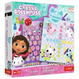 Gra 2w1 Chińczyk Węże i drabiny Gabby's Dollhouse 02590