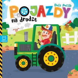 Pojazdy na drodze. Duże puzzle