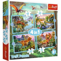 Puzzle 4w1 (12,15,20,24) Wyjątkowe dinozaury 34609