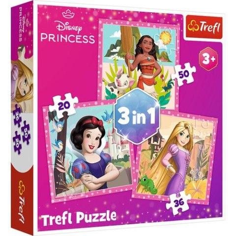 Puzzle 3w1 Piękne kwiaty Disney Princess 34875