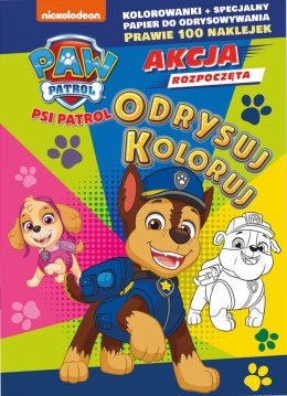 Odrysuj koloruj. Psi Patrol. Cztery łapy w akcji!