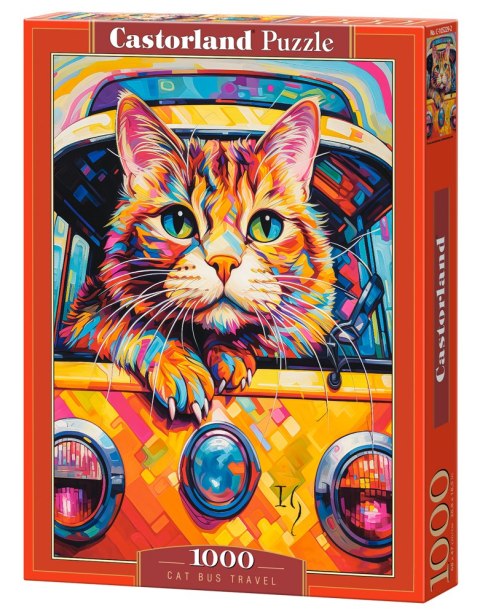 Puzzle 1000 Cat Bus Travel C-105229-2