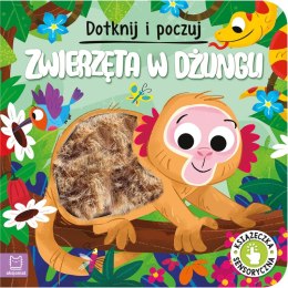 Zwierzęta w dżungli. Książeczka sensoryczna. Dotknij i poczuj. Książeczka sensoryczna