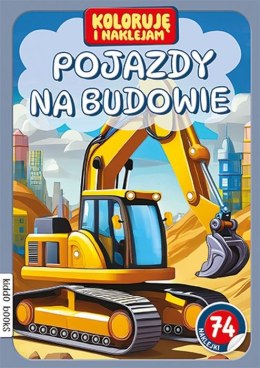 Pojazdy na budowie. Koloruję i naklejam