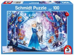 Puzzle 100 Księżniczka w zimowym lesie 112944