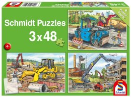 Puzzle 3 x 48 Pojazdy budowlane 112943