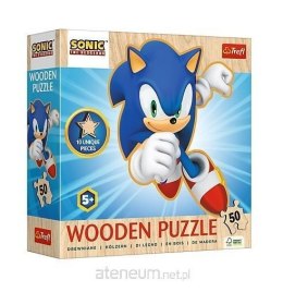 Puzzle 50 Drewniane Konturowe Radosny Sonic 20284